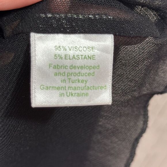 Garnet Hill Black Faux Wrap Dress Quiet Luxury Classic Minimalist 3/4 Sleeve - Picture 11 of 15